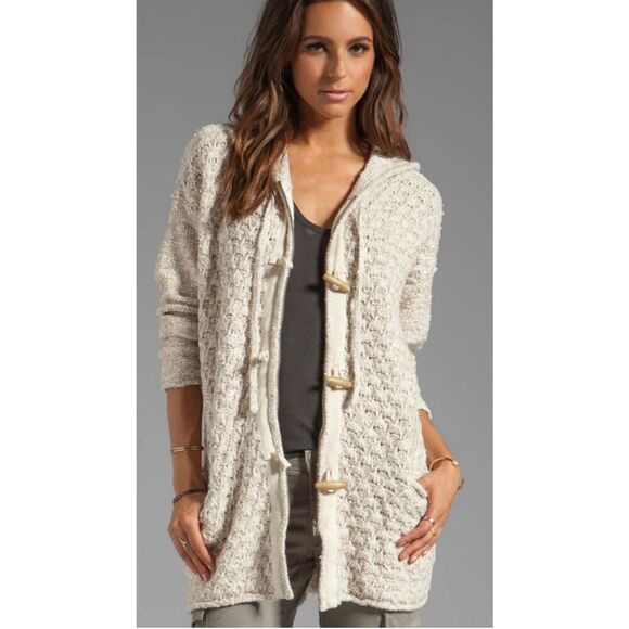 Free People Turn Up The Sun Toggle Jacket Knit Sz Medium - Picture 1 of 6